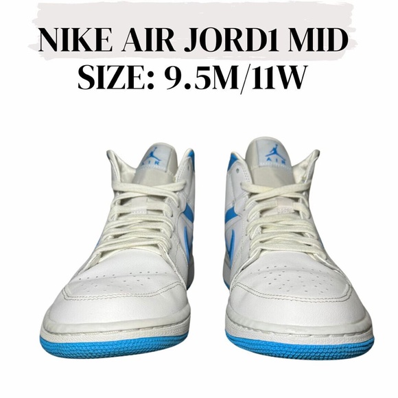 Size 9.5M 11W - Air Jordan 1 Mid University Blue main image 9
